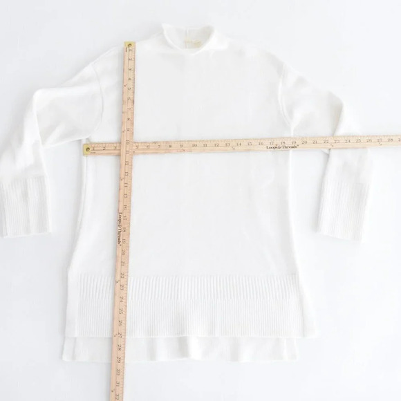 Anthropologie Moth  White Mockneck Knit Sweater Cottagecore XS - Picture 4 of 13